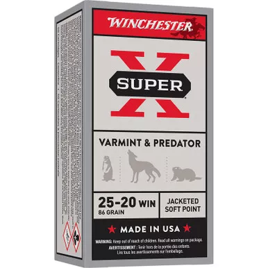Winchester Ammo X25202 Super X 25-20Win 86gr Jacketed Soft Point 50 Per Box/10 Case