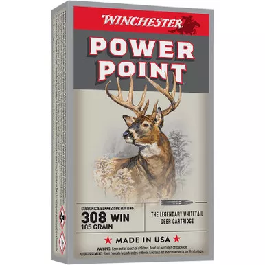 Winchester Ammo X308SUBX Power-Point 308Win 185gr 20 Per Box/10 Case