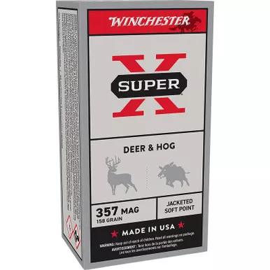 Winchester Ammo X3575P Super X 357Mag 158gr Jacketed Soft Point 50 Per Box/10 Case
