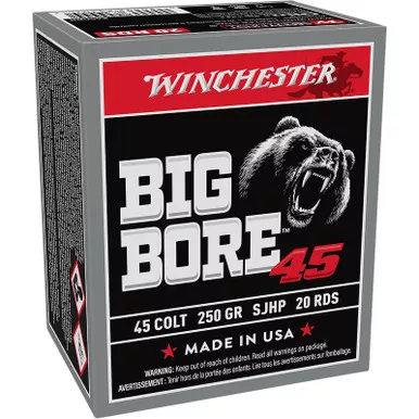 Winchester Ammo X45CBB Big Bore 45Colt 250gr Semi Jacketed Hollow Point 20 Per Box/10 Case