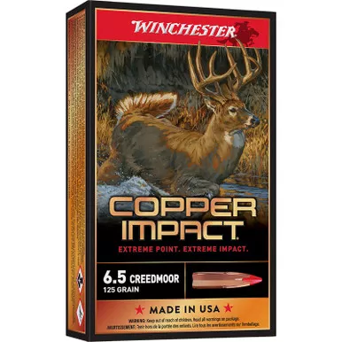 Winchester Ammo X65CLF Copper Impact 6.5Creedmoor 125gr Copper Extreme Point Lead Free 20 Per Box/10 Case