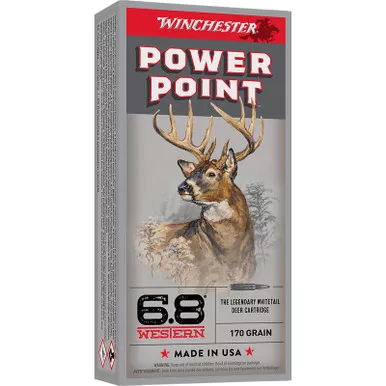 Winchester Ammo X68W1 Power-Point 6.8Western 170gr 20 Per Box/10 Case