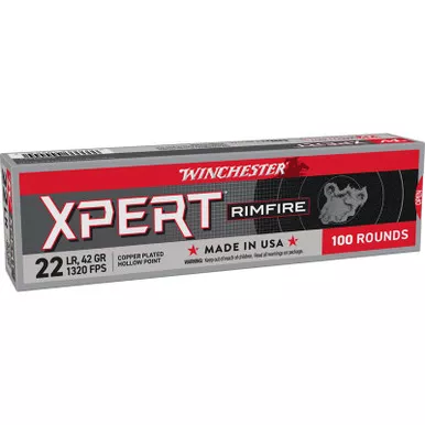 Winchester Ammo XPERT22X Xpert Rimfire 22LR 42gr Copper Hollow Point 100 Per Box/20 Case