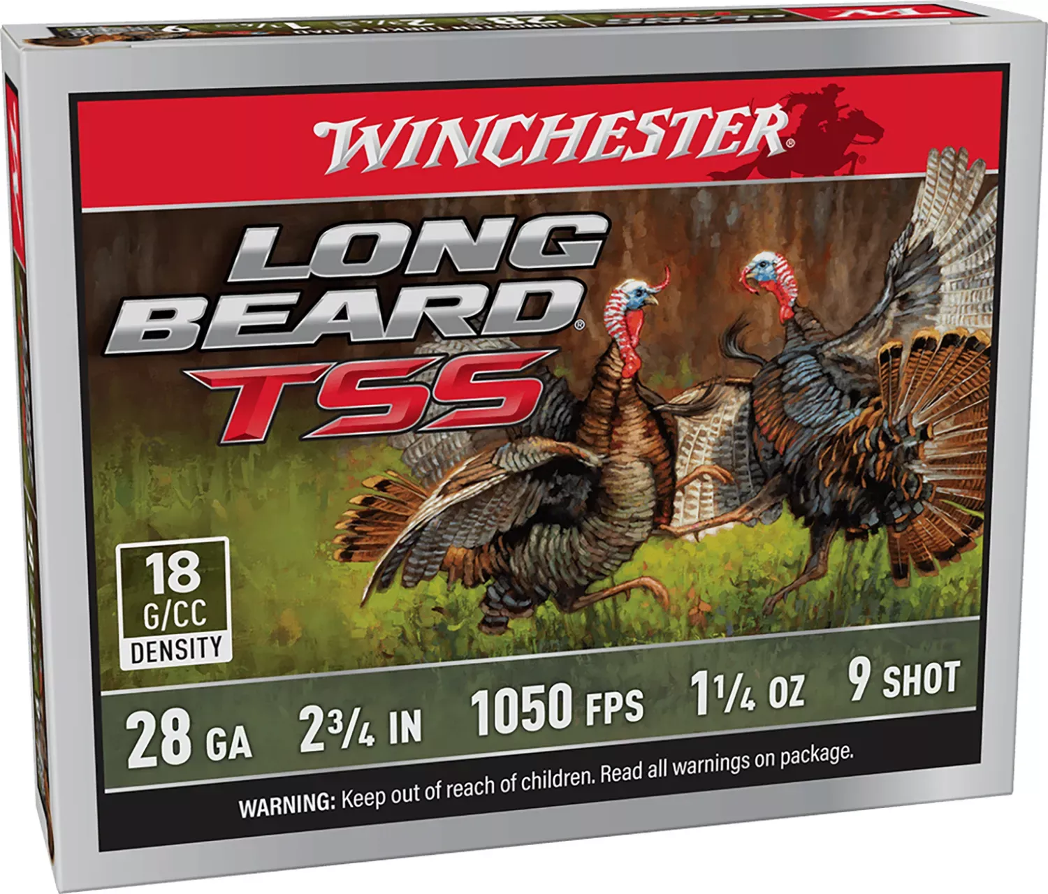 Winchester Long Beard TSS 28 Gauge Ammo 2.75″ 1 1/4oz Tungsten 9 Shot 5 Rounds LBTSS289