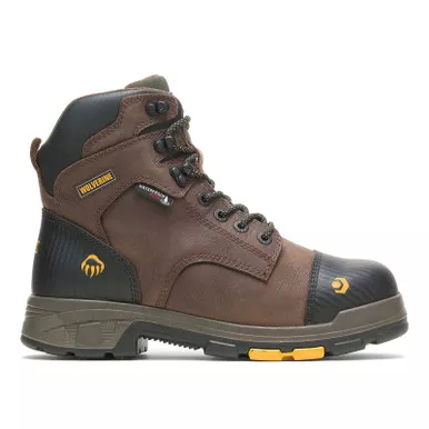 WOLVERINE Men's Blade LX Waterproof Met-Guard CarbonMAX 6in Brown Work Boots (W10706)