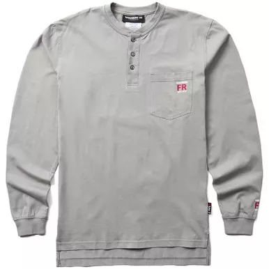 WOLVERINE Men's Built Light FR Henley Long Sleeve Work Shirt Traditional Fit (W1212410)