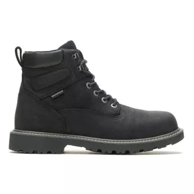 WOLVERINE Men's Floorhand Waterproof 6in Black Work Boots (W10691)