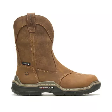 WOLVERINE Men’s Raider DuraShocks Real Brown Western Work Wellington Boots (W220038)