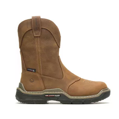 WOLVERINE Men’s Raider DuraShocks Western CarbonMAX Real Brown Work Wellington Boots (W221045)