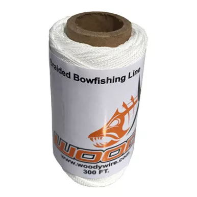 Woody Wire WW300 Bowfishing Braided Line, 300 Feet, White